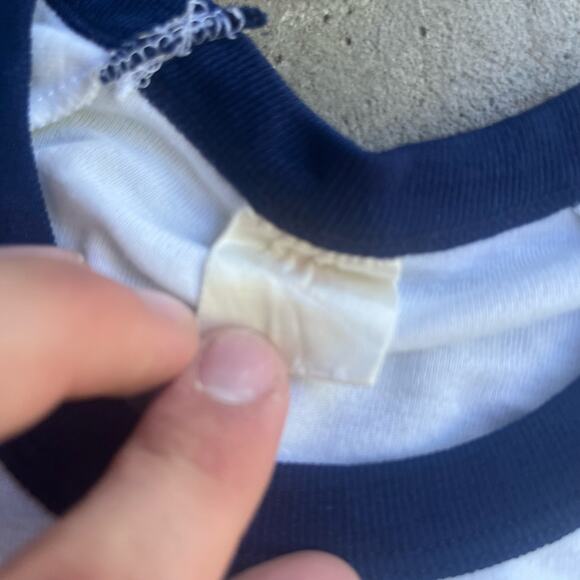 True Vintage Ringer T-shirt 60s 70s uss constellation cv-64 warship army Tee - Picture 4 of 7